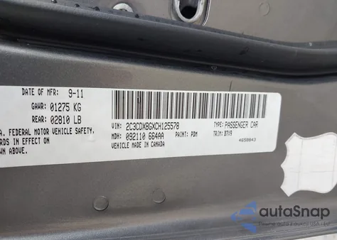 2012 Dodge Charger Se z USA, uszkodzony, nr VIN 2C3CDXBGXCH125578